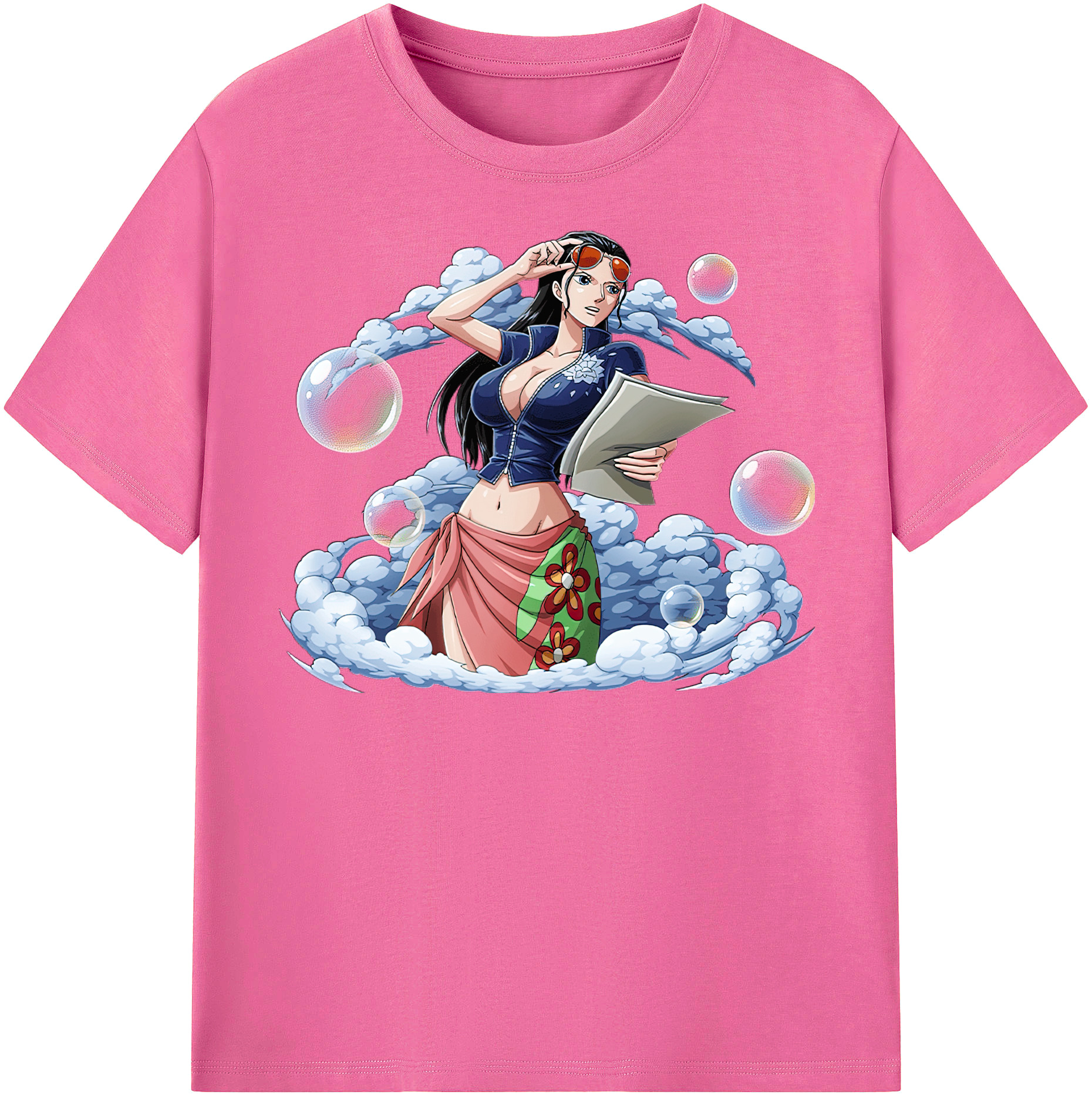 ワンピース ニコ・ロビン ONE PIECE Nico Robin レディースカジュアルプリントTシャツ（綿100％）
